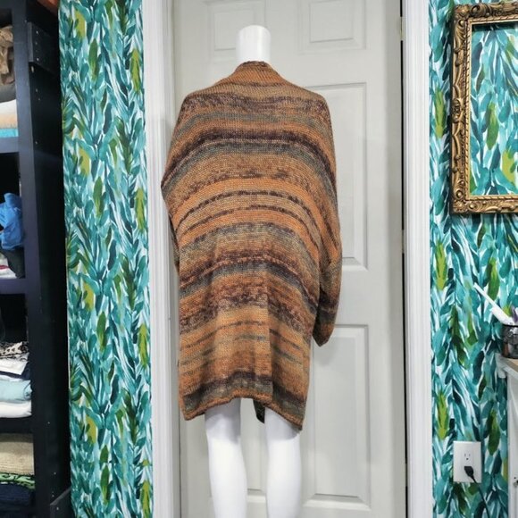 ASOS Design Long Sleeve Hippie Boho Festival Knit Cardigan Sweater Brown S/M - Picture 4 of 9